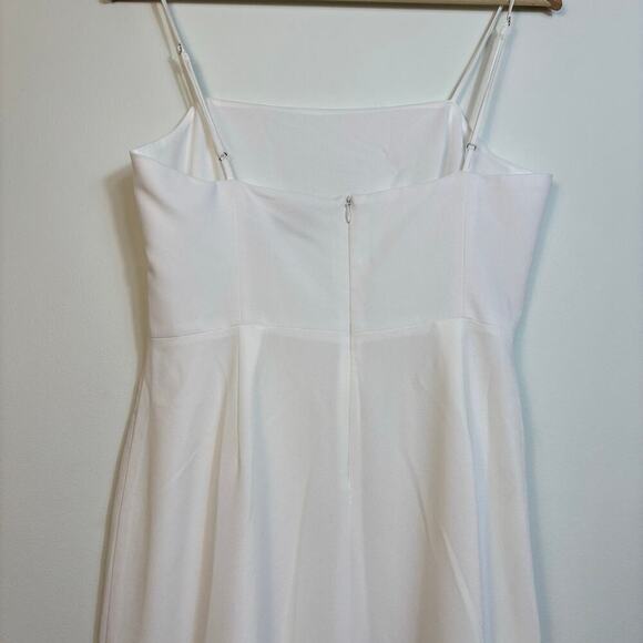 PARK & FIFTH Singer Midi Dress Size Medium Ruffle Hem White Wedding Bachelorette - Picture 12 of 12